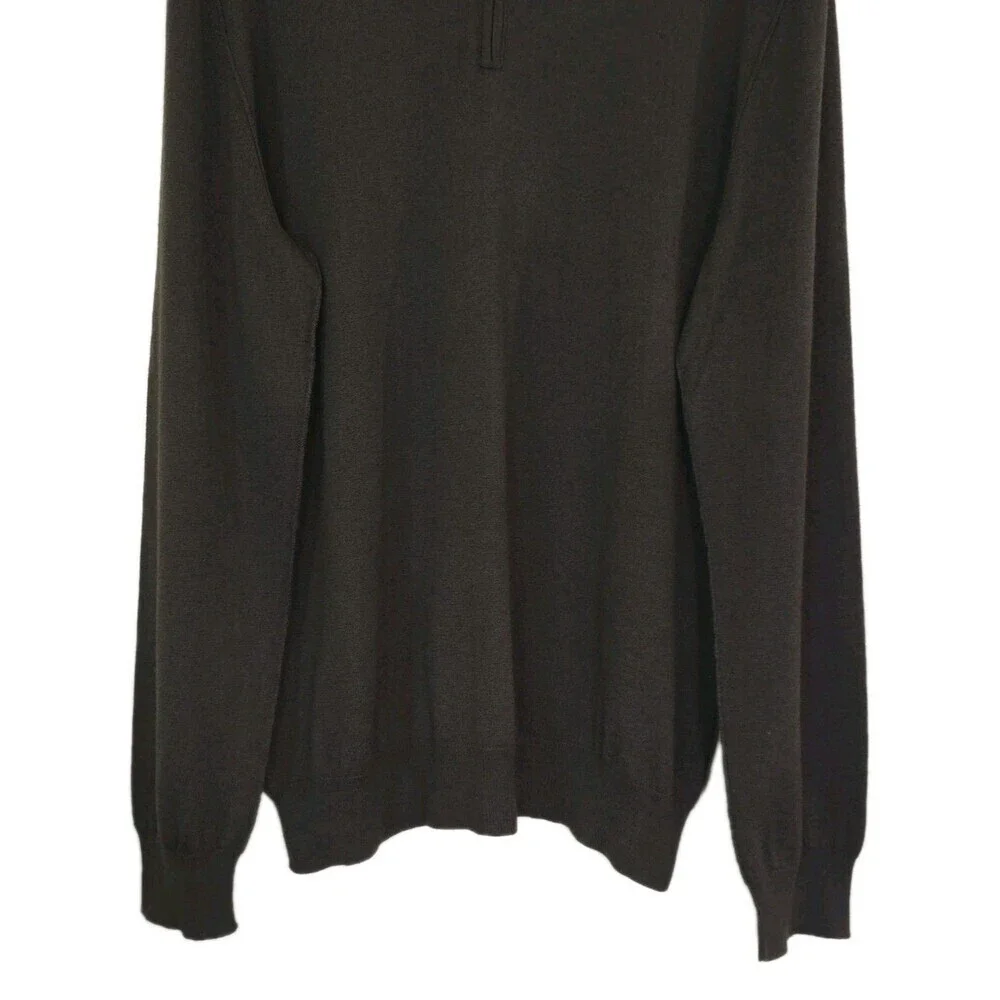 Banana Republic Silk Cashmere Quater Zip Sweater Men's XL Tall Brown Knit